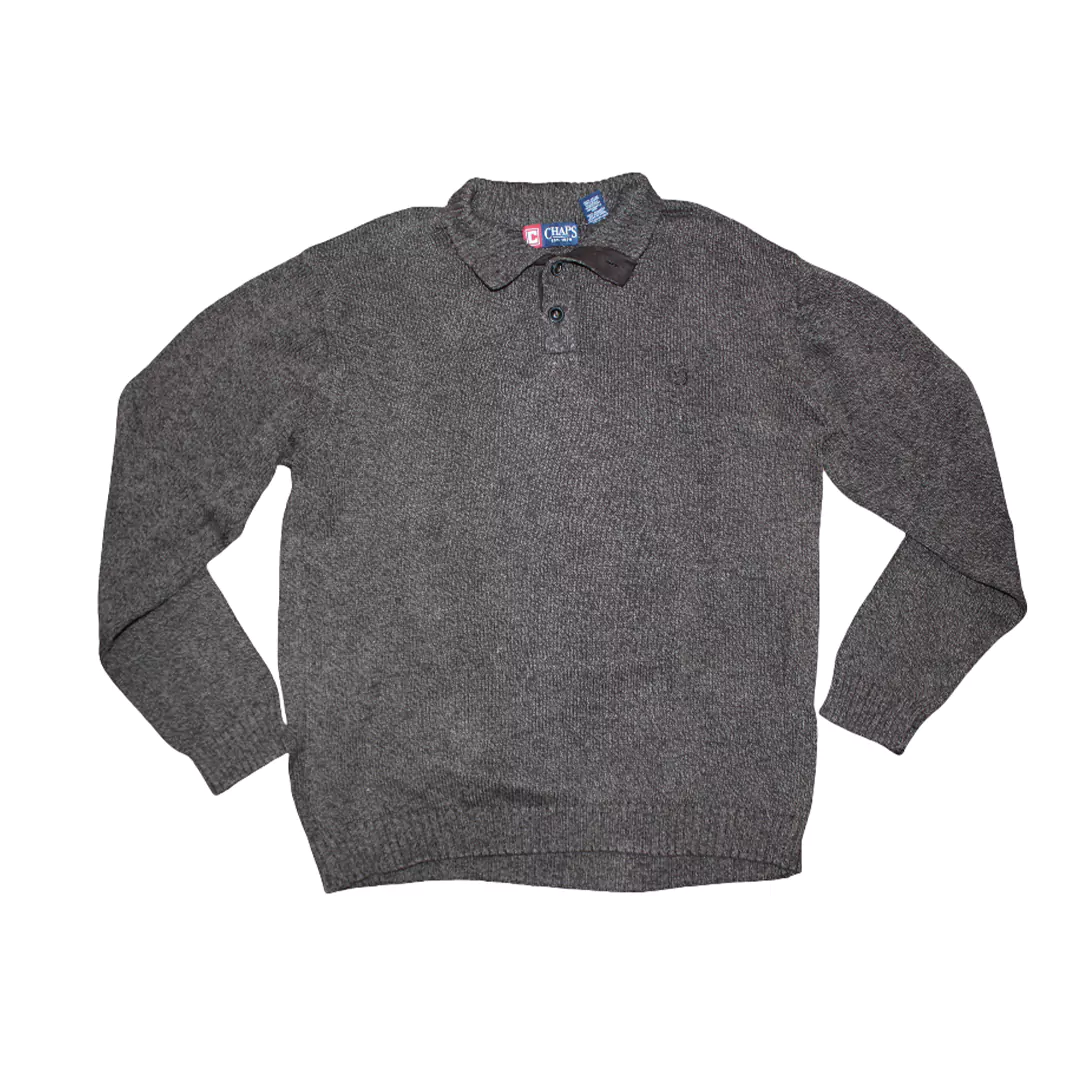 Chaps Quarter-Buttoned Sweater XL