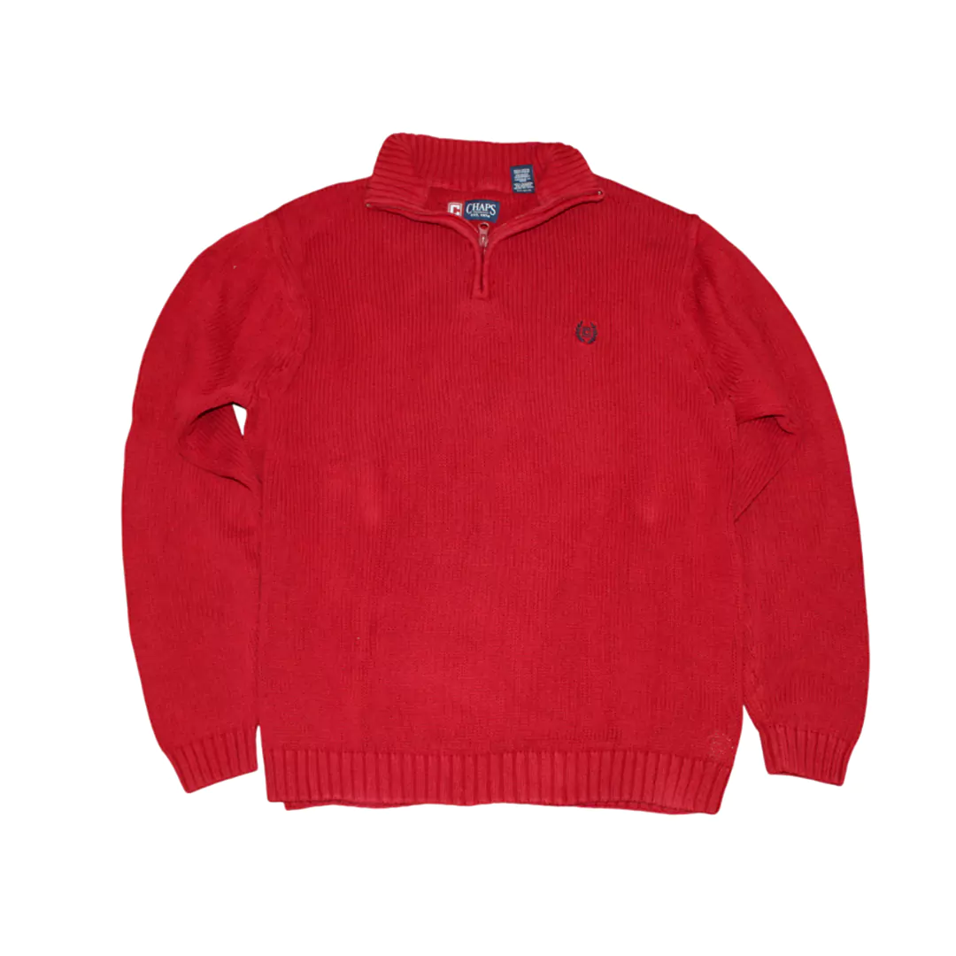 Red Chaps Quarter-Zip Sweater XL
