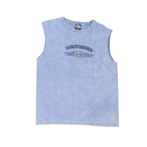 Vintage Blue Harley Davidson Vest Medium