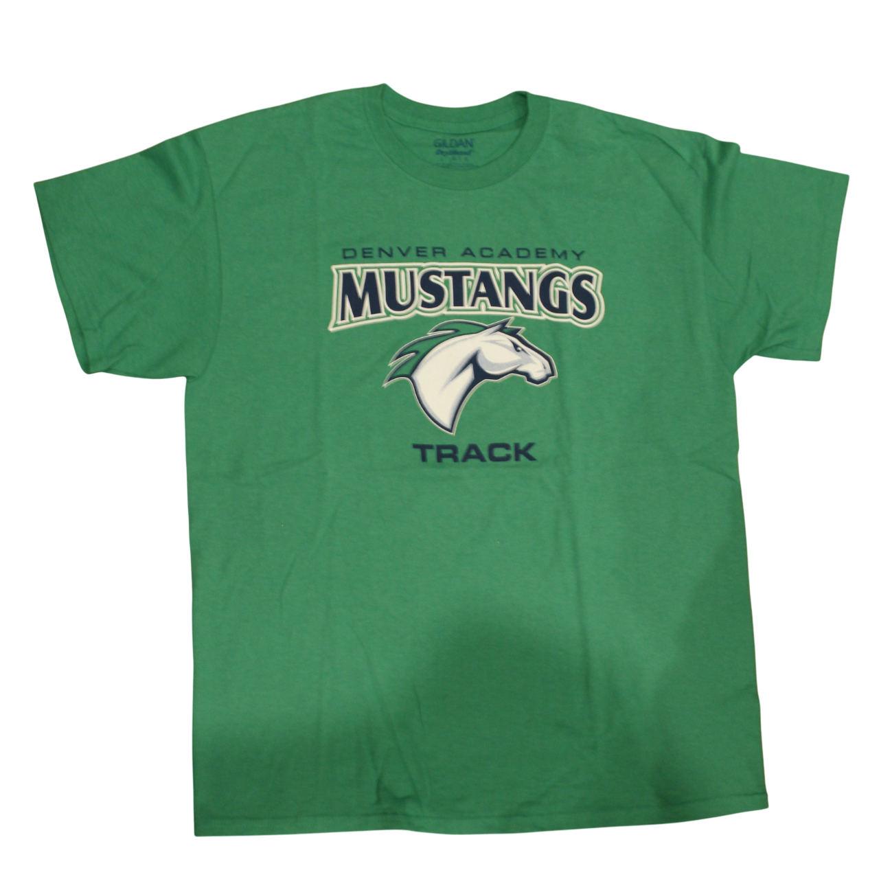 Vintage Denver Academy Mustangs Track Tee Large